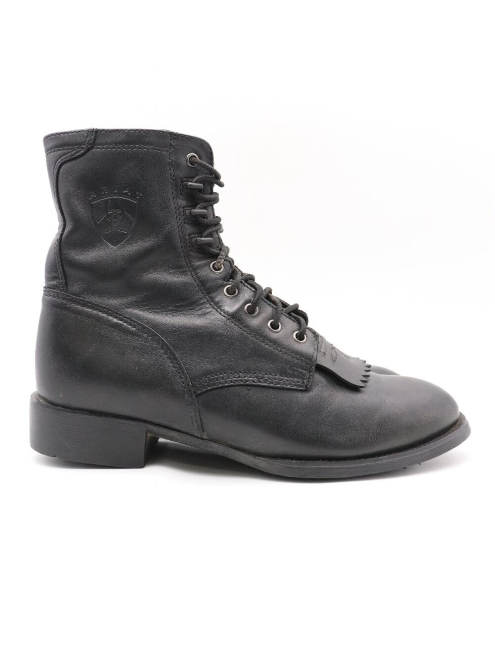 Ariat Heritage Lacers Black Leather 8 Boots Men's Sz 7.5 D Paddock Western 32501